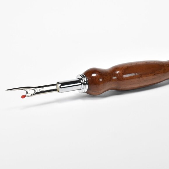 Hand Crafted Seam Ripper in Chrome and Black Walnut with Large and Small Blades - Picture 7 of 9